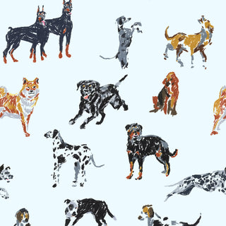 Mitchell Black Dog Days Wallpaper in shade Blue at Say Decor