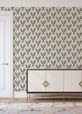 Mitchell Black Lady Charlotte Spring Bloom Floral Wallpaper entryway in shade Shell at Say Decor