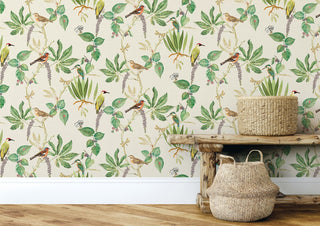 Heritage Tales 100028EH Cream Hill Top Garden Unpasted Wallpaper Decor at Say Decor