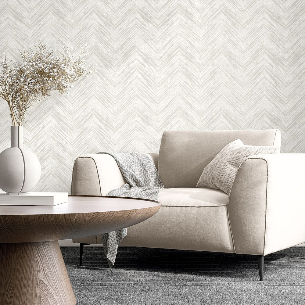 EL20400 chevron nonwoven wallpaper living room from the Neutral Elements collection by Seabrook Designs
