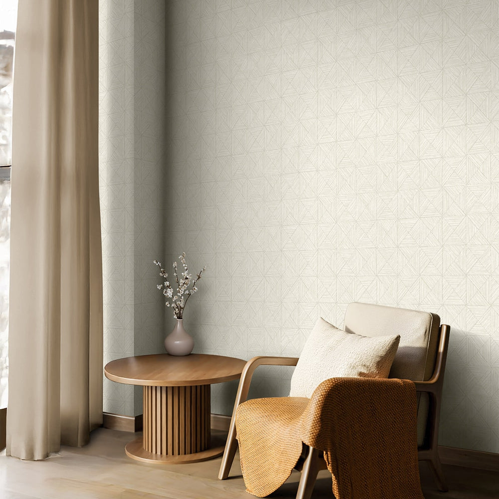 EL20500 geometric wallpaper living room nonwoven from the Neutral Elements collection by Seabrook Designs