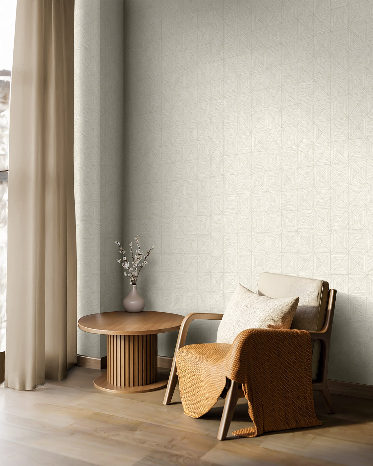 EL20500 geometric wallpaper living room nonwoven from the Neutral Elements collection by Seabrook Designs