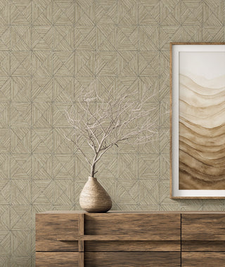 EL20507 geometric wallpaper accent nonwoven from the Neutral Elements collection by Seabrook Designs