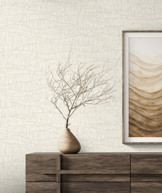 EL20807 Neutral Elements Tatiana Waves Abstract Unpasted Wallpaper Credenza from Say Decor