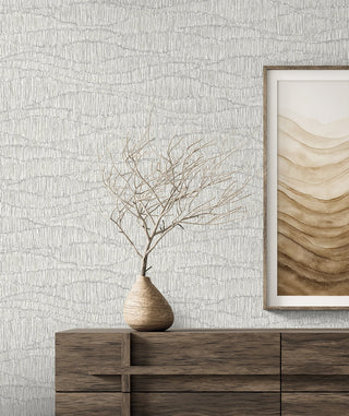 EL20808 Neutral Elements Tatiana Waves Abstract Unpasted Wallpaper Dresser from Say Decor