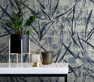 EL20902 Neutral Elements Luneth Abstract Unpasted Wallpaper Plant from Say Decor