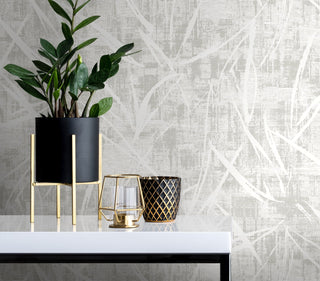 EL20907 Neutral Elements Luneth Abstract Unpasted Wallpaper Accent from Say Decor