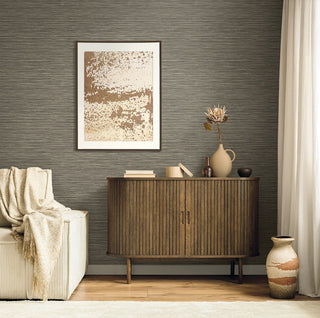 EN40020 Natural Grass Textures Savanna Faux Grasscloth Unpasted Wallpaper Living Room at Say Decor