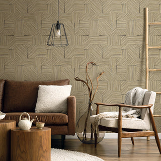 EN40106 Natural Grass Textures Husk Geometric Unpasted Wallpaper Living Room at Say Decor