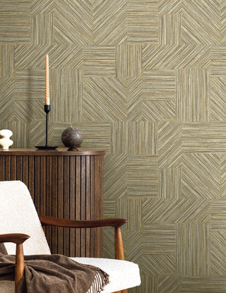 EN40115 Natural Grass Textures Husk Geometric Unpasted Wallpaper Entryway at Say Decor