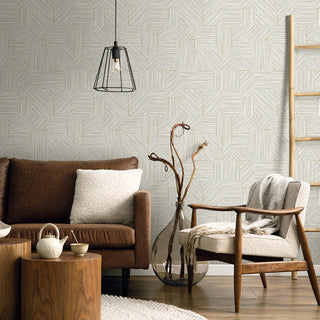 EN40118 Natural Grass Textures Husk Geometric Unpasted Wallpaper Living Room at Say Decor