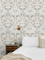 EP10000 vintage floral prepasted wallpaper bedroom from Seabrook Designs