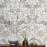 EP10000 vintage floral prepasted wallpaper decor from Seabrook Designs