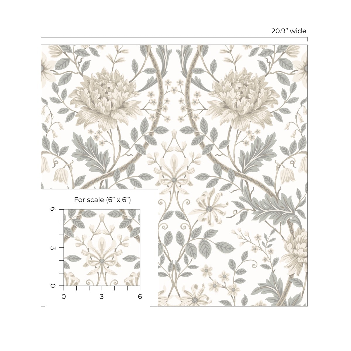 Honeysuckle Floral Vintage Prepasted Wallpaper – Say Decor LLC