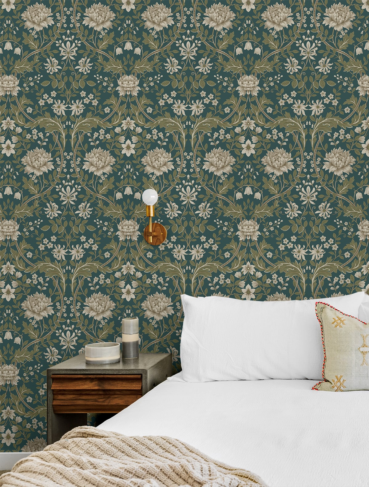 Honeysuckle Floral Vintage Prepasted Wallpaper – Say Decor LLC