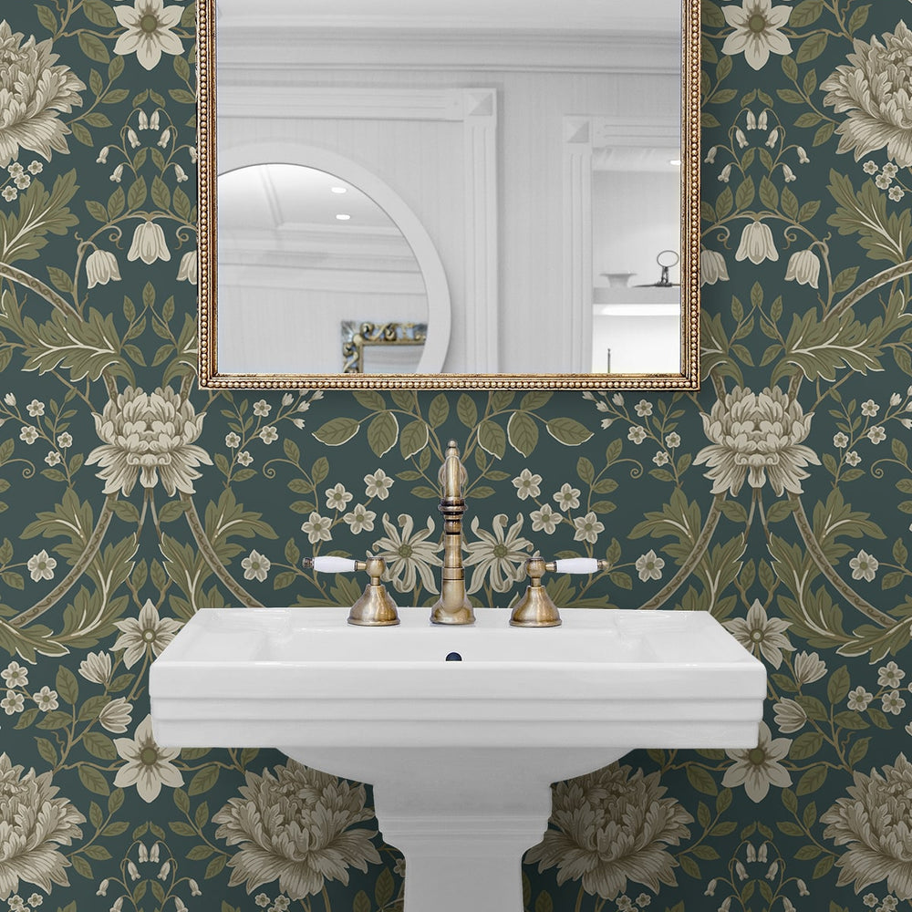 
                  
                    EP10004 vintage floral prepasted wallpaper bathroom from Seabrook Designs
                  
                