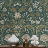 EP10004 vintage floral prepasted wallpaper decor from Seabrook Designs