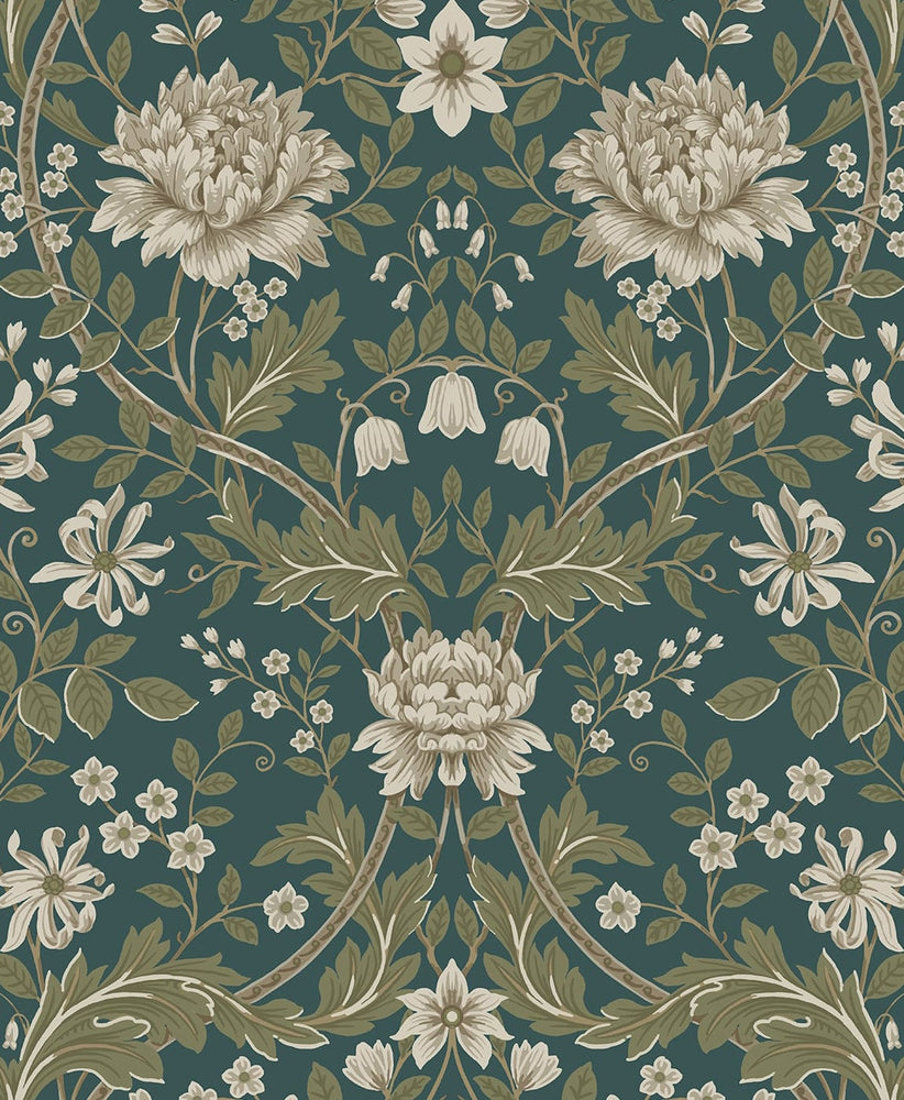 EP10004 vintage floral prepasted wallpaper from Seabrook Designs