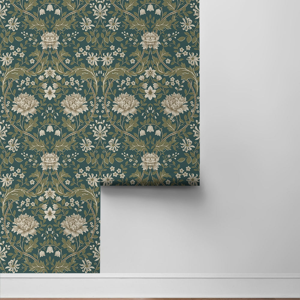 
                  
                    EP10004 vintage floral prepasted wallpaper roll from Seabrook Designs
                  
                
