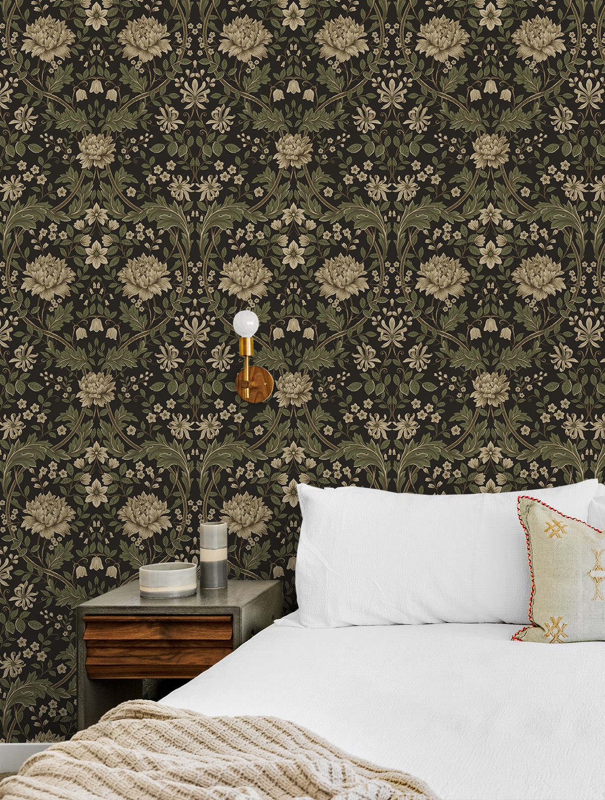 Honeysuckle Floral Vintage Prepasted Wallpaper – Say Decor LLC