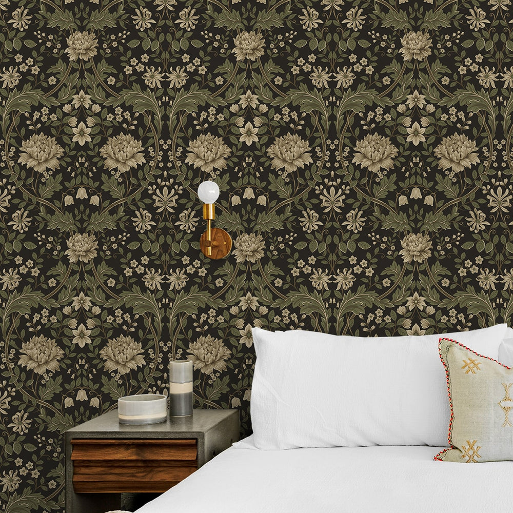 
                  
                    EP10006 Honeysuckle vintage floral prepasted wallpaper bedroom from Seabrook Designs
                  
                