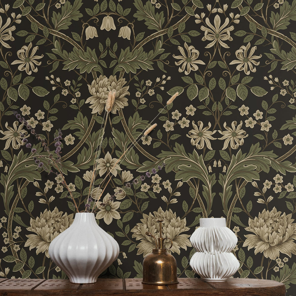 
                  
                    EP10006 Honeysuckle vintage floral prepasted wallpaper decor from Seabrook Designs
                  
                