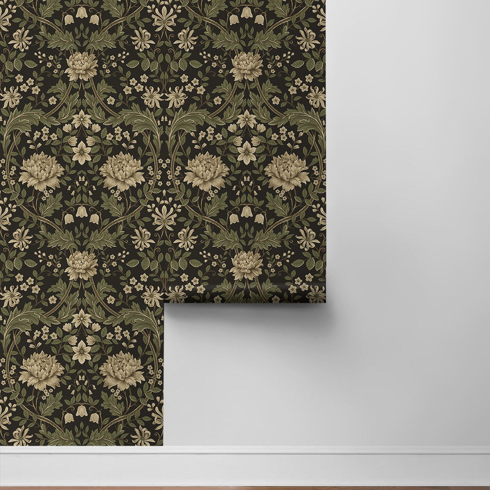 
                  
                    EP10006 Honeysuckle vintage floral prepasted wallpaper roll from Seabrook Designs
                  
                