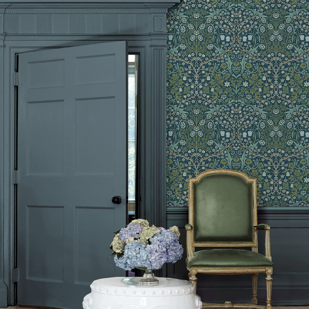 
                  
                    EP10102 vintage floral prepasted wallpaper entryway from Seabrook Designs
                  
                