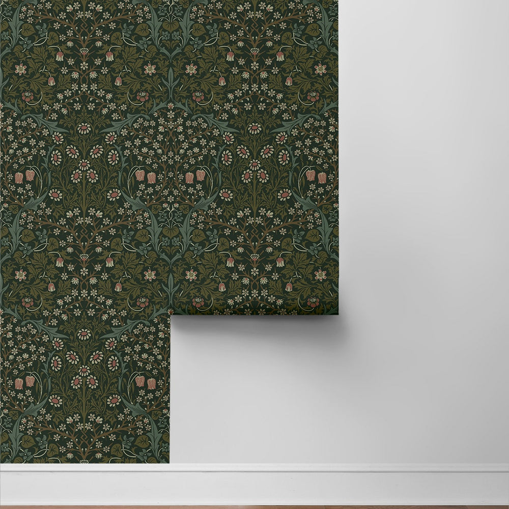 
                  
                    EP10104 vintage floral prepasted wallpaper roll from Seabrook Designs
                  
                