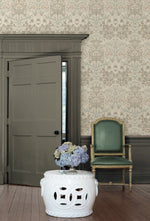 EP10106 vintage floral prepasted wallpaper entryway from Seabrook Designs