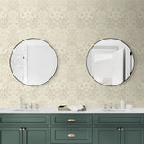 EP10106 vintage floral prepasted wallpaper bathroom from Seabrook Designs