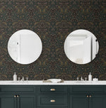 EP10116 vintage floral prepasted wallpaper bathroom from Seabrook Designs