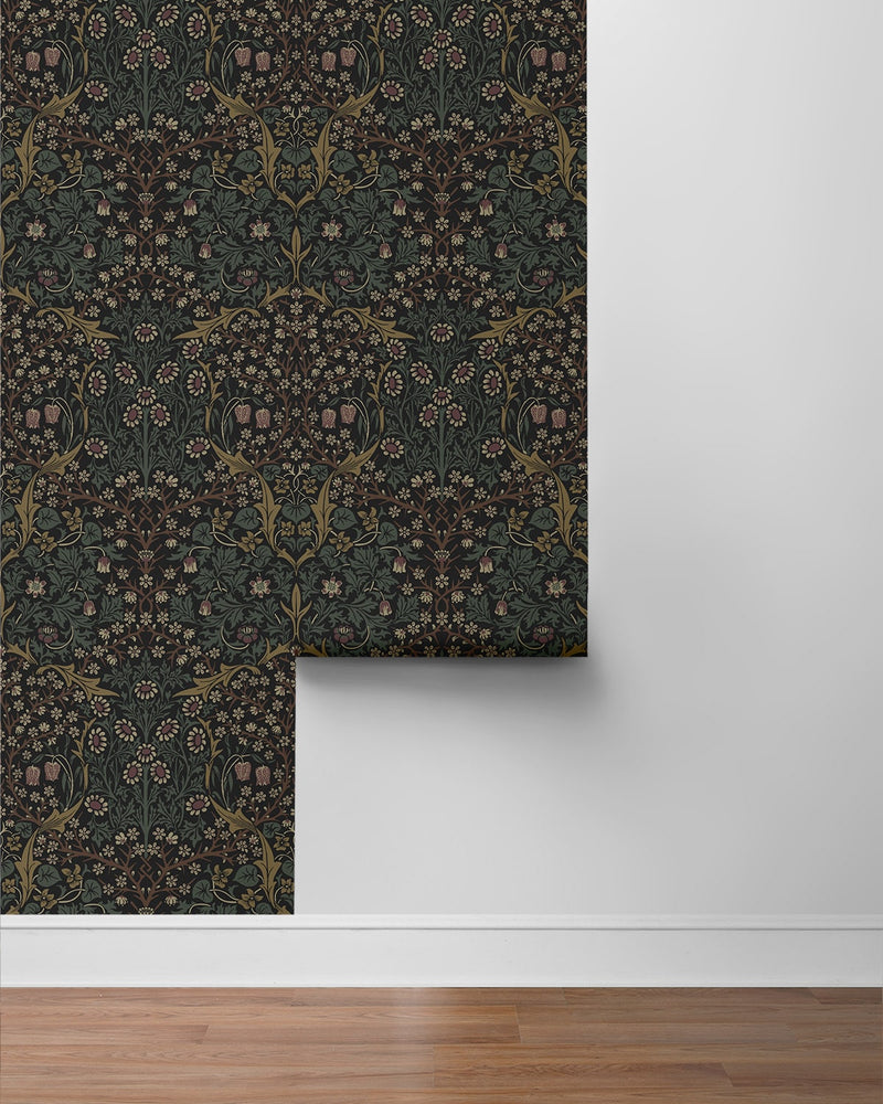 EP10116 vintage floral prepasted wallpaper roll from Seabrook Designs