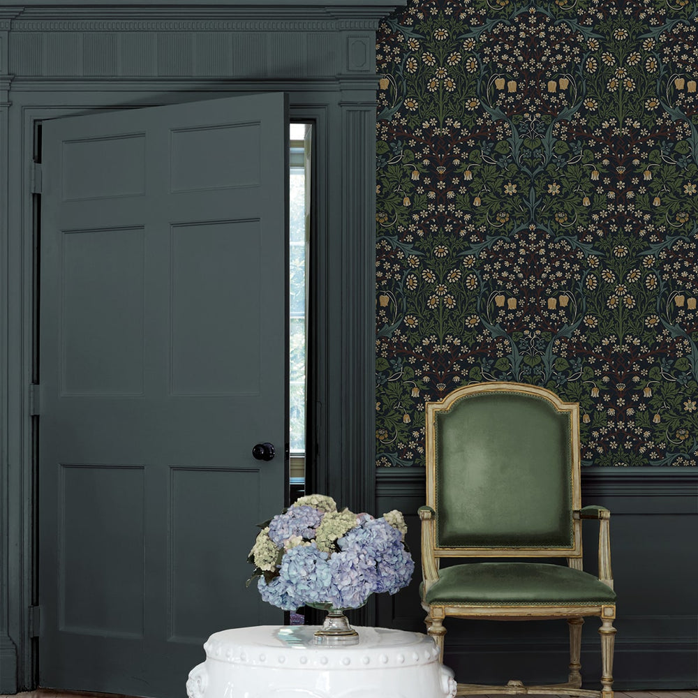 
                  
                    EP10122 vintage floral prepasted wallpaper entryway from Seabrook Designs
                  
                