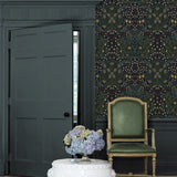 EP10122 vintage floral prepasted wallpaper entryway from Seabrook Designs
