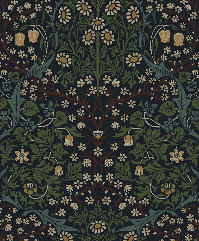EP10122 vintage floral prepasted wallpaper from Seabrook Designs