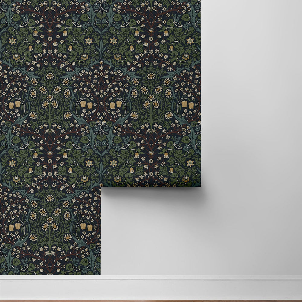 
                  
                    EP10122 vintage floral prepasted wallpaper roll from Seabrook Designs
                  
                
