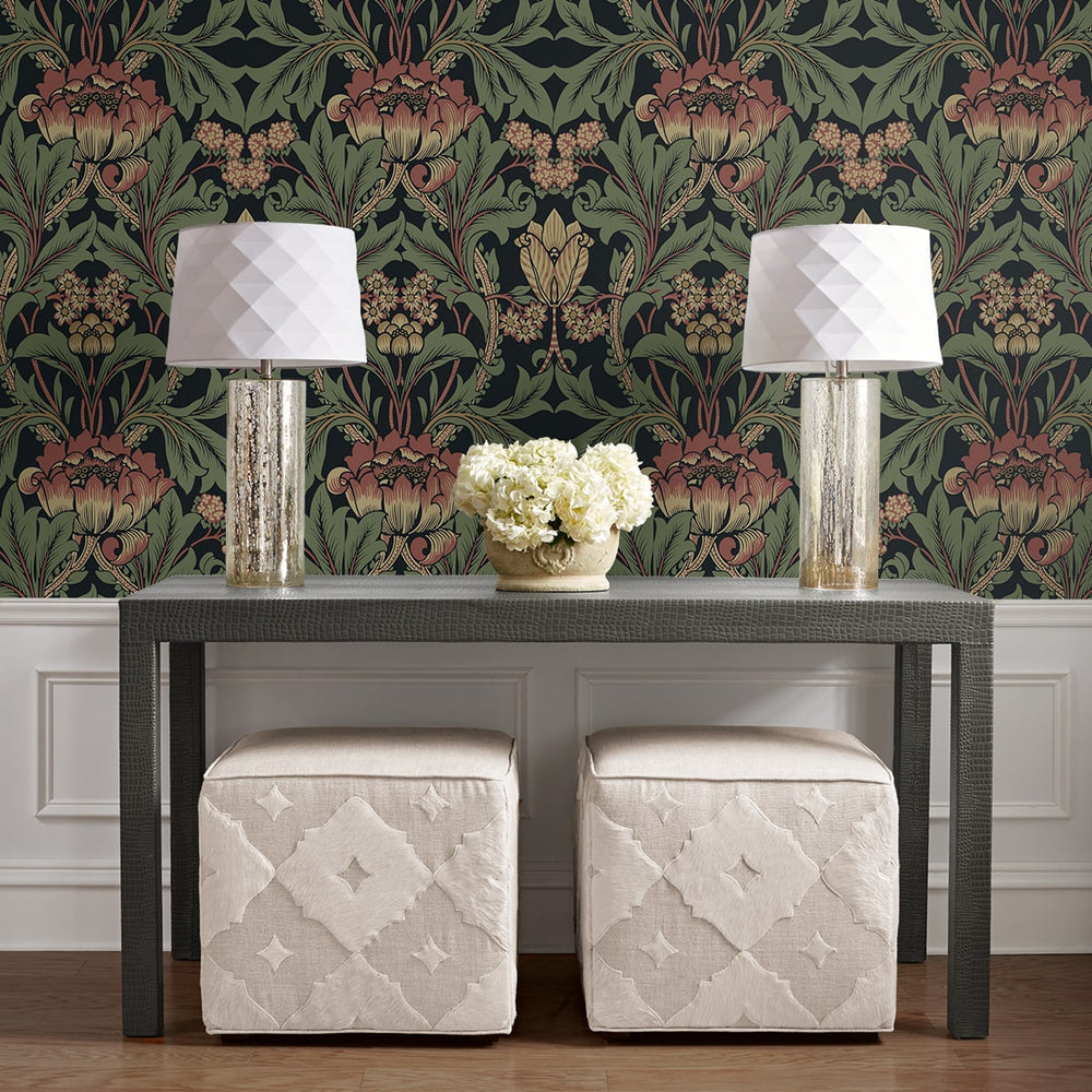 
                  
                    EP10201 vintage floral prepasted wallpaper entryway from Seabrook Designs
                  
                
