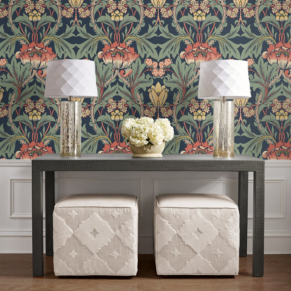 
                  
                    EP10202 vintage floral prepasted wallpaper entryway from Seabrook Designs
                  
                