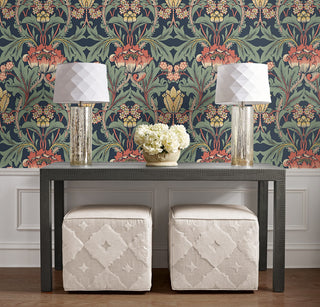 EP10202 vintage floral prepasted wallpaper entryway from Seabrook Designs