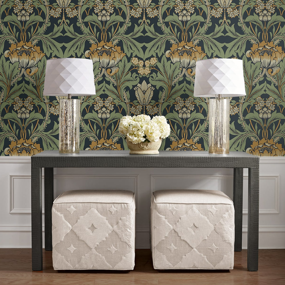 
                  
                    EP10204 vintage floral prepasted wallpaper entryway from Seabrook Designs
                  
                