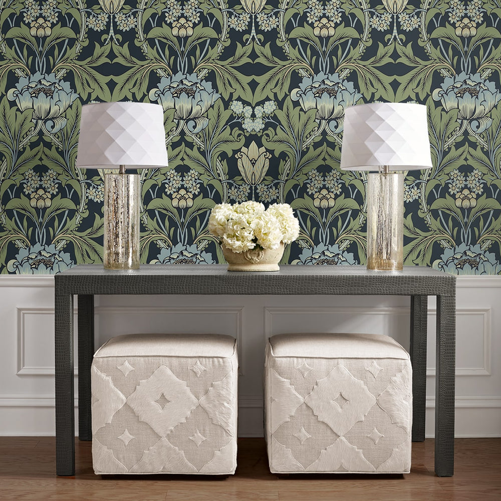 
                  
                    EP10212 vintage floral prepasted wallpaper entryway from Seabrook Designs
                  
                