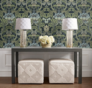 EP10212 vintage floral prepasted wallpaper entryway from Seabrook Designs