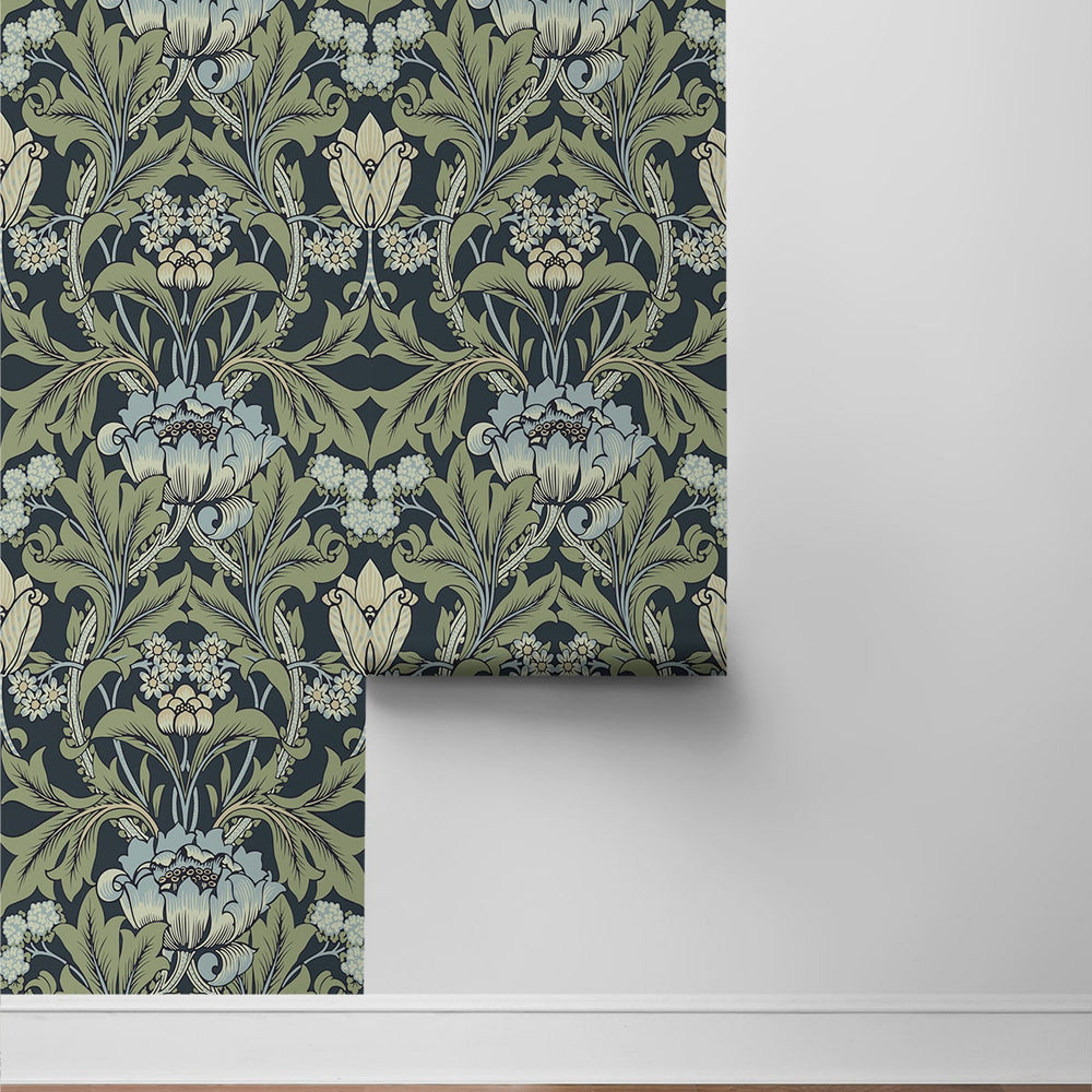 
                  
                    EP10212 vintage floral prepasted wallpaper roll from Seabrook Designs
                  
                