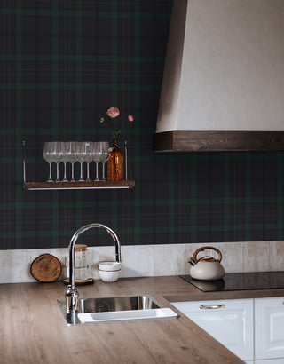 EP10302 plaid prepasted wallpaper kitchen from Seabrook Designs