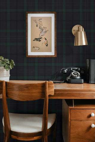 EP10302 plaid prepasted wallpaper desk from Seabrook Designs
