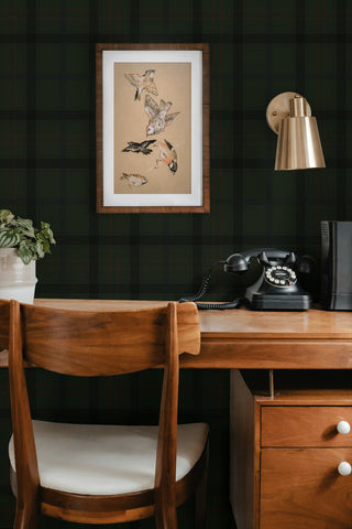 EP10304 plaid prepasted wallpaper desk from Seabrook Designs