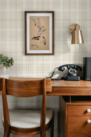 EP10307 plaid prepasted wallpaper work from home from Seabrook Designs
