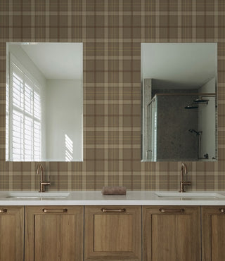EP10316 plaid prepasted wallpaper bathroom from Seabrook Designs