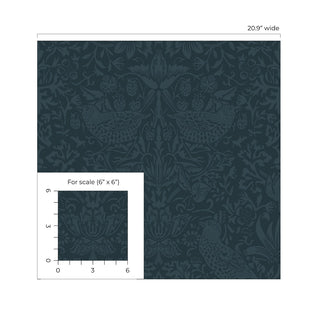 Tonal Bird Garden Vintage Prepasted Wallpaper